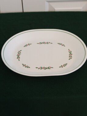 Corelle by Corning "Holly Days" Oval Serving Platter Discontinued Pattern